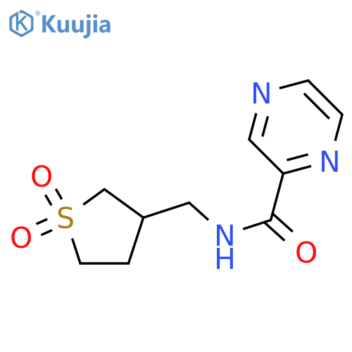 N-[(1,1-dioxo-1lambda6-thiolan-3-yl)methyl]pyrazine-2-carboxamide structure