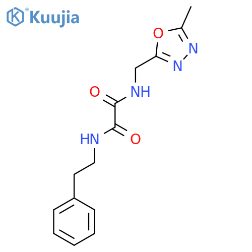 N-[(5-methyl-1,3,4-oxadiazol-2-yl)methyl]-N'-(2-phenylethyl)ethanediamide structure