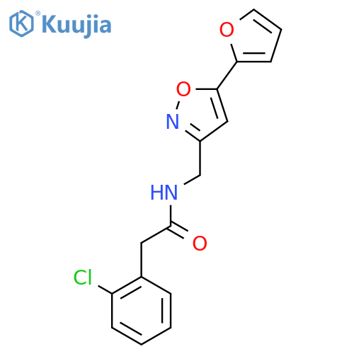 2-(2-chlorophenyl)-N-{5-(furan-2-yl)-1,2-oxazol-3-ylmethyl}acetamide structure