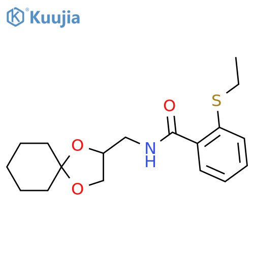 N-({1,4-dioxaspiro[4.5]decan-2-yl}methyl)-2-(ethylsulfanyl)benzamide structure