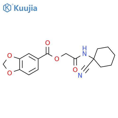 2-[(1-Cyanocyclohexyl)amino]-2-oxoethyl 1,3-benzodioxole-5-carboxylate structure