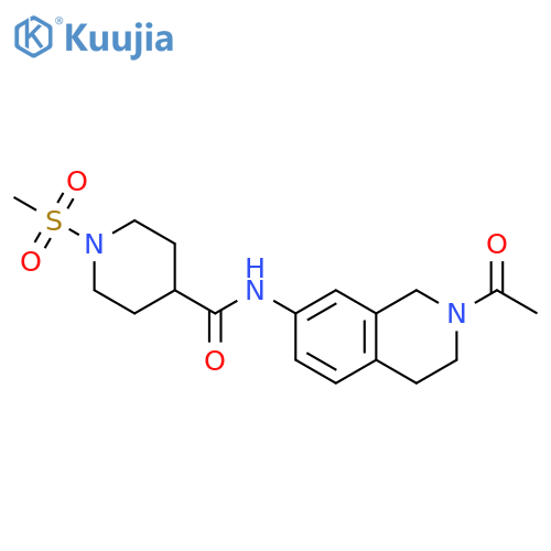 N-(2-acetyl-1,2,3,4-tetrahydroisoquinolin-7-yl)-1-methanesulfonylpiperidine-4-carboxamide structure