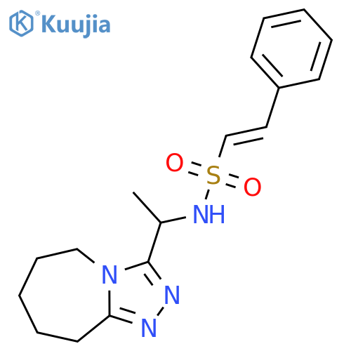 2-phenyl-N-(1-{5H,6H,7H,8H,9H-[1,2,4]triazolo[4,3-a]azepin-3-yl}ethyl)ethene-1-sulfonamide structure