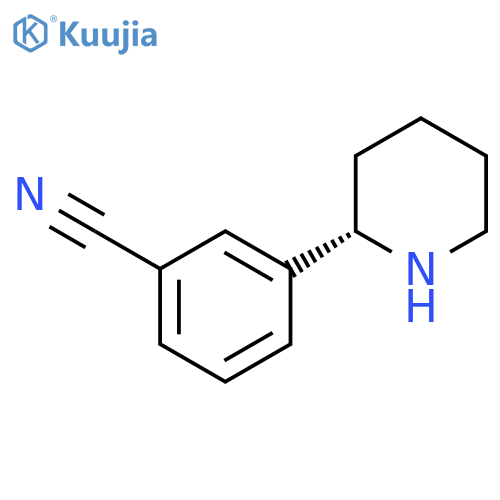 3-[(2S)-piperidin-2-yl]benzonitrile structure
