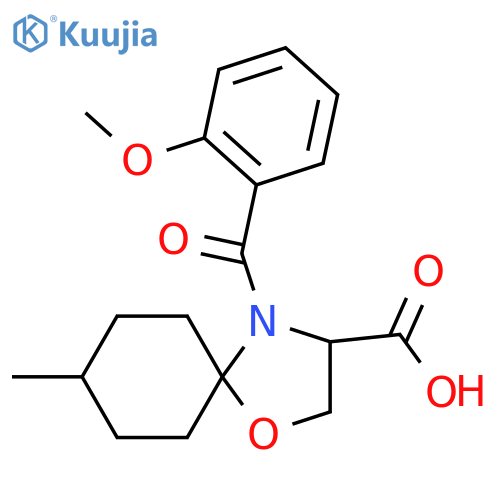 4-(2-Methoxybenzoyl)-8-methyl-1-oxa-4-azaspiro[4.5]decane-3-carboxylic acid structure