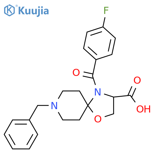 8-Benzyl-4-(4-fluorobenzoyl)-1-oxa-4,8-diazaspiro[4.5]decane-3-carboxylic acid structure