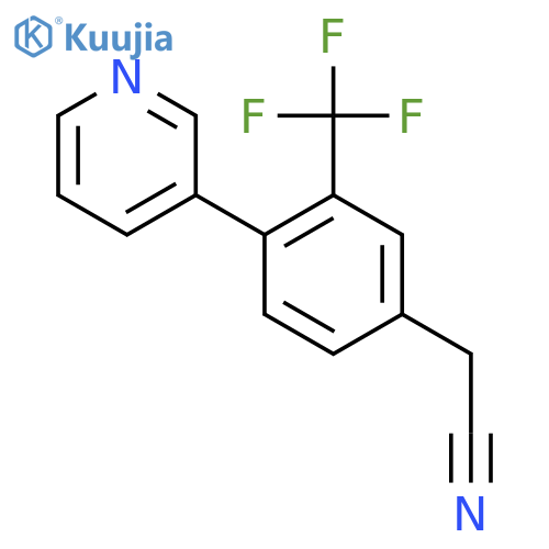 2-(4-(Pyridin-3-yl)-3-(trifluoromethyl)phenyl)acetonitrile structure