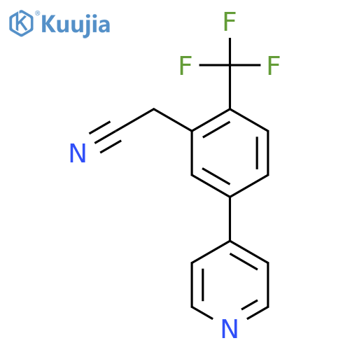 2-(5-(Pyridin-4-yl)-2-(trifluoromethyl)phenyl)acetonitrile structure
