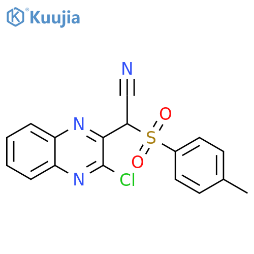 2-(3-chloroquinoxalin-2-yl)-2-(4-methylbenzenesulfonyl)acetonitrile structure