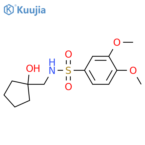 N-(1-hydroxycyclopentyl)methyl-3,4-dimethoxybenzene-1-sulfonamide structure