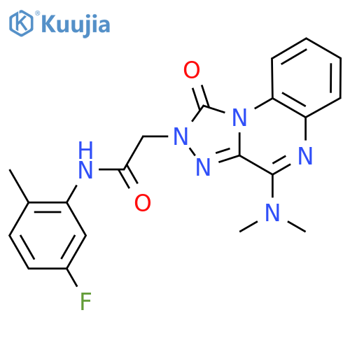 2-[4-(dimethylamino)-1-oxo-1H,2H-[1,2,4]triazolo[4,3-a]quinoxalin-2-yl]-N-(5-fluoro-2-methylphenyl)acetamide structure