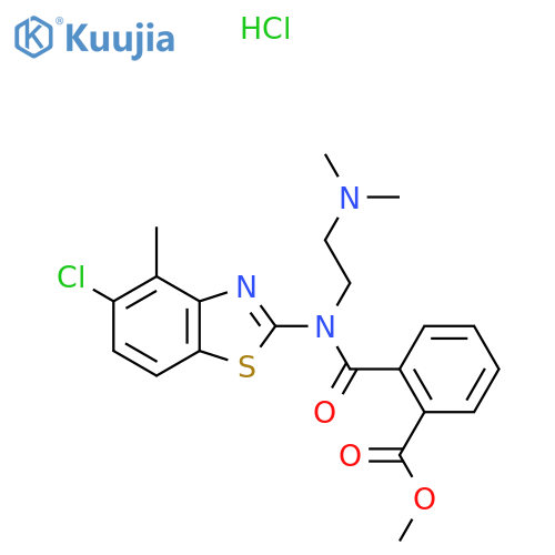 methyl 2-[(5-chloro-4-methyl-1,3-benzothiazol-2-yl)[2-(dimethylamino)ethyl]carbamoyl]benzoate hydrochloride structure