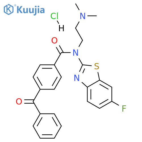 4-benzoyl-N-[2-(dimethylamino)ethyl]-N-(6-fluoro-1,3-benzothiazol-2-yl)benzamide hydrochloride structure