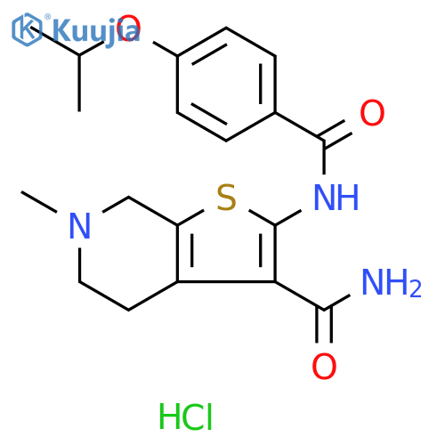 6-methyl-2-4-(propan-2-yloxy)benzamido-4H,5H,6H,7H-thieno2,3-cpyridine-3-carboxamide hydrochloride structure