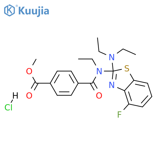 methyl 4-{[2-(diethylamino)ethyl](4-fluoro-1,3-benzothiazol-2-yl)carbamoyl}benzoate hydrochloride structure