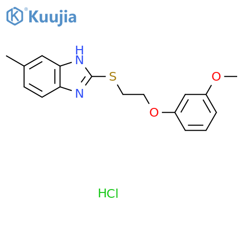 2-{2-(3-methoxyphenoxy)ethylsulfanyl}-5-methyl-1H-1,3-benzodiazole hydrochloride structure