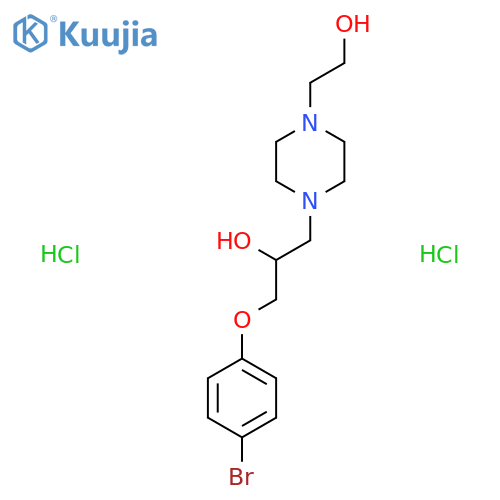 1-(4-bromophenoxy)-3-4-(2-hydroxyethyl)piperazin-1-ylpropan-2-ol dihydrochloride structure