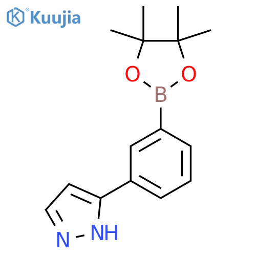 3-3-(tetramethyl-1,3,2-dioxaborolan-2-yl)phenyl-1H-pyrazole structure