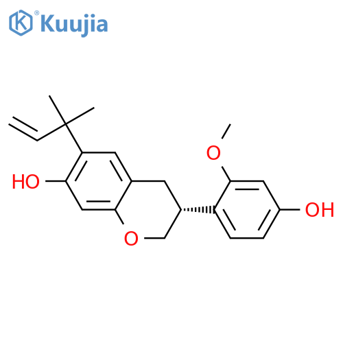 2H-1-Benzopyran-7-ol,6-(1,1-dimethyl-2-propen-1-yl)-3,4-dihydro-3-(4-hydroxy-2-methoxyphenyl)-,(3R)- structure
