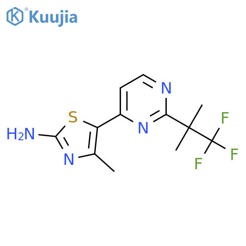 4-Methyl-5-(2-(1,1,1-trifluoro-2-methylpropan-2-yl)pyrimidin-4-yl)thiazol-2-amine structure