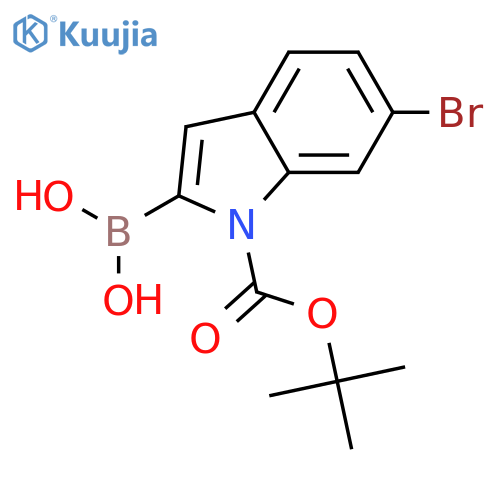 {6-bromo-1-[(tert-butoxy)carbonyl]-1H-indol-2-yl}boronic acid structure