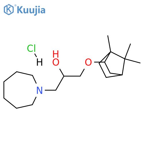 1-(azepan-1-yl)-3-({1,7,7-trimethylbicyclo[2.2.1]heptan-2-yl}oxy)propan-2-ol hydrochloride structure