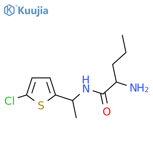 2-amino-N-[1-(5-chlorothiophen-2-yl)ethyl]pentanamide structure
