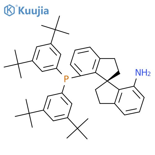 (R)-7'-(Bis(3,5-di-tert-butylphenyl)phosphanyl)-2,2',3,3'-tetrahydro-1,1'-spirobi[inden]-7-amine structure