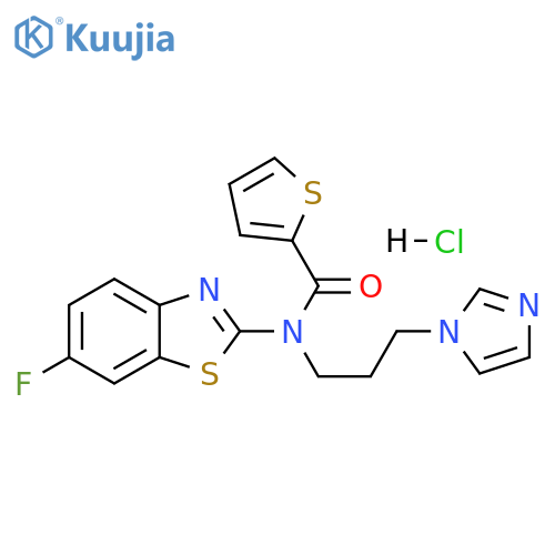 N-(6-fluoro-1,3-benzothiazol-2-yl)-N-(3-imidazol-1-ylpropyl)thiophene-2-carboxamide:hydrochloride structure