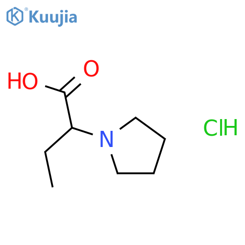 2-pyrrolidin-1-ylbutanoic acid;hydrochloride structure