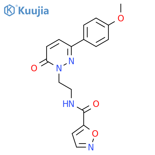 N-{2-[3-(4-methoxyphenyl)-6-oxo-1,6-dihydropyridazin-1-yl]ethyl}-1,2-oxazole-5-carboxamide structure