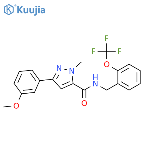 3-(3-methoxyphenyl)-1-methyl-N-{2-(trifluoromethoxy)phenylmethyl}-1H-pyrazole-5-carboxamide structure