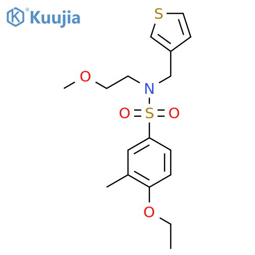 4-ethoxy-N-(2-methoxyethyl)-3-methyl-N-(thiophen-3-yl)methylbenzene-1-sulfonamide structure
