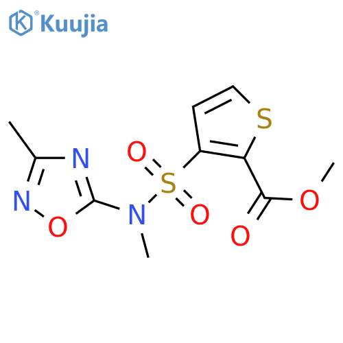 methyl 3-{(3-methyl-1,2,4-oxadiazol-5-yl)methylsulfamoyl}thiophene-2-carboxylate structure