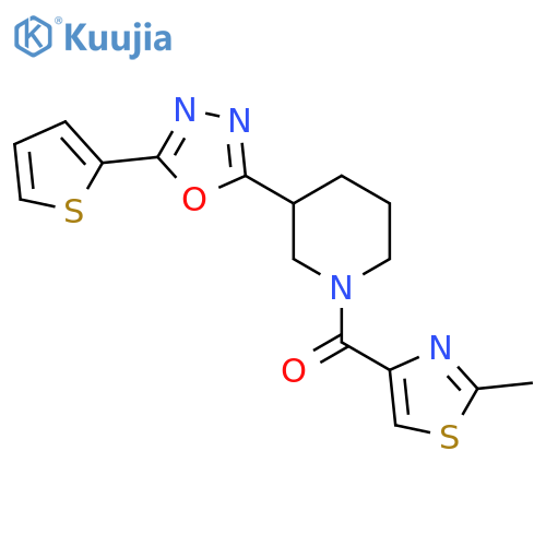 1-(2-methyl-1,3-thiazole-4-carbonyl)-3-5-(thiophen-2-yl)-1,3,4-oxadiazol-2-ylpiperidine structure