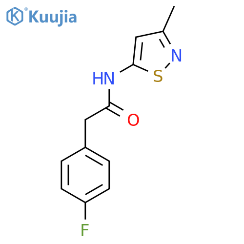 2-(4-fluorophenyl)-N-(3-methyl-1,2-thiazol-5-yl)acetamide structure