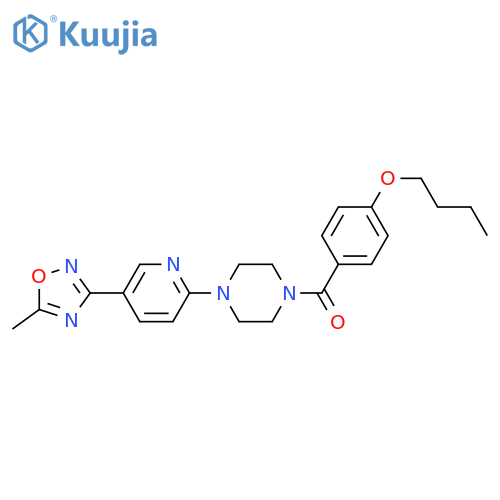 1-(4-butoxybenzoyl)-4-5-(5-methyl-1,2,4-oxadiazol-3-yl)pyridin-2-ylpiperazine structure