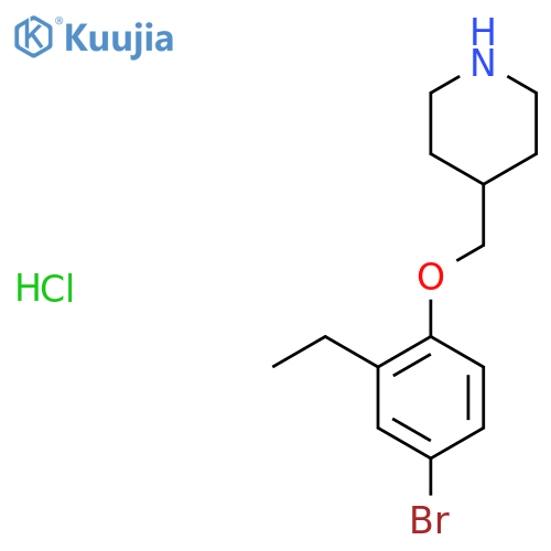 4-(4-Bromo-2-ethylphenoxy)methylpiperidinehydrochloride structure