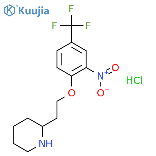 2-{2-2-Nitro-4-(trifluoromethyl)phenoxy-ethyl}piperidine hydrochloride structure