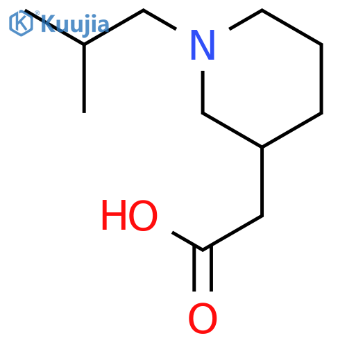 2-[1-(2-methylpropyl)piperidin-3-yl]acetic acid structure