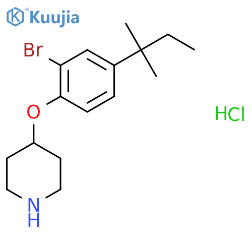 2-Bromo-4-(tert-pentyl)phenyl 4-piperidinyl etherhydrochloride structure
