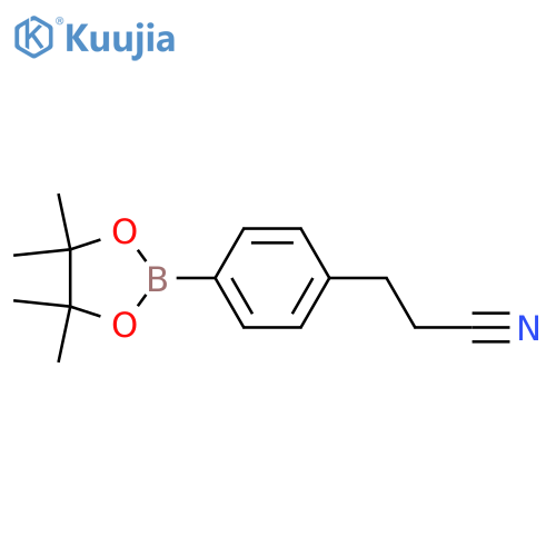 3-[4-(4,4,5,5-tetramethyl-1,3,2-dioxaborolan-2-yl)phenyl]propanenitrile structure