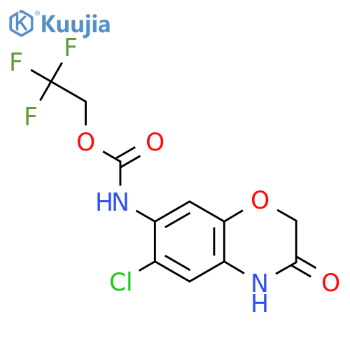 2,2,2-Trifluoroethyl N-(6-chloro-3-oxo-3,4-dihydro-2H-1,4-benzoxazin-7-yl)carbamate structure