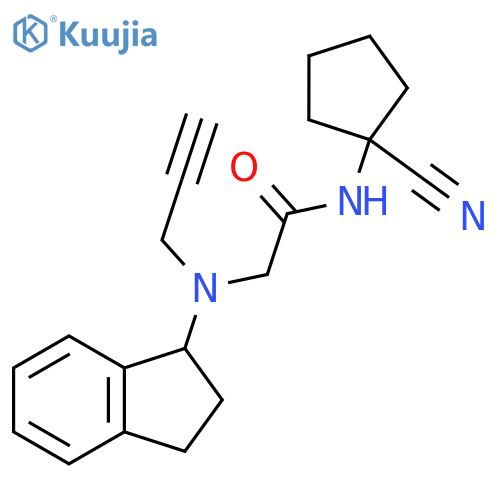 N-(1-cyanocyclopentyl)-2-[(2,3-dihydro-1H-inden-1-yl)(prop-2-yn-1-yl)amino]acetamide structure