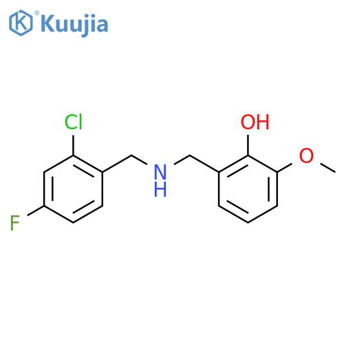 2-{[(2-chloro-4-fluorobenzyl)amino]methyl}-6-methoxyphenol structure