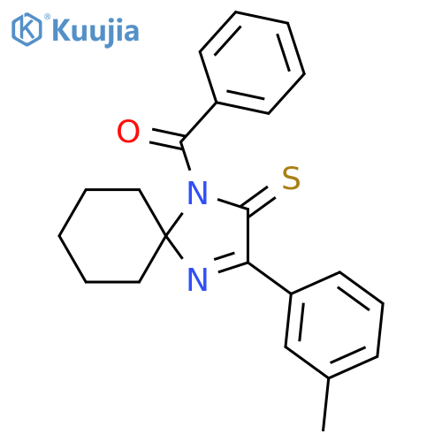1-Benzoyl-3-(3-methylphenyl)-1,4-diazaspiro[4.5]dec-3-ene-2-thione structure