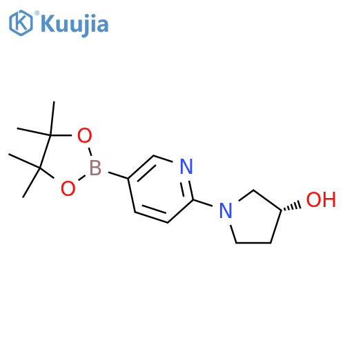 (3R)-1-5-(tetramethyl-1,3,2-dioxaborolan-2-yl)pyridin-2-ylpyrrolidin-3-ol structure