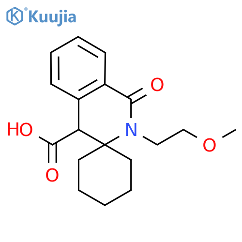 2'-(2-Methoxyethyl)-1'-oxo-1',4'-dihydro-2'H-spirocyclohexane-1,3'-isoquinoline-4'-carboxylic acid structure