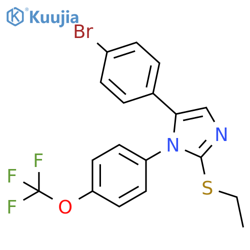 5-(4-bromophenyl)-2-(ethylsulfanyl)-1-[4-(trifluoromethoxy)phenyl]-1H-imidazole structure