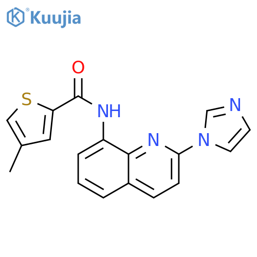 N-[2-(1H-imidazol-1-yl)quinolin-8-yl]-4-methylthiophene-2-carboxamide structure